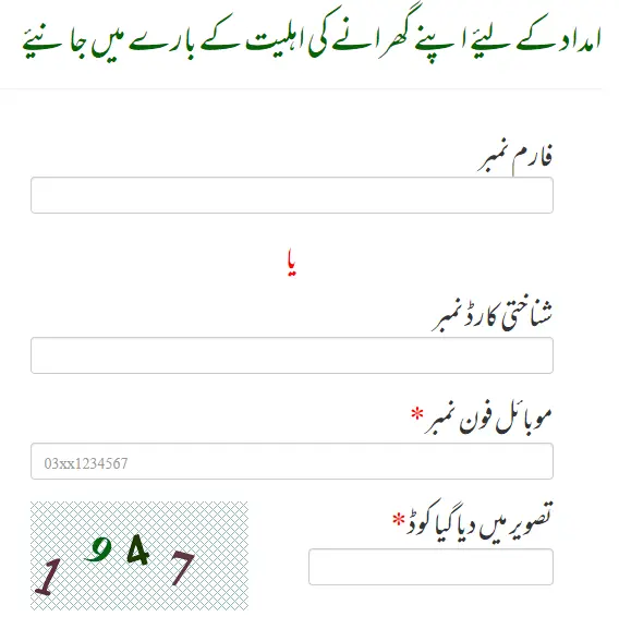 Web Portal Ehsaas Program