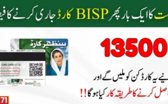 Good News: Govt Decision To Issue BISP Card Once Again.